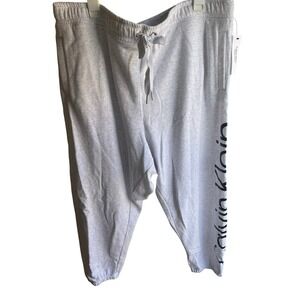 NEW Calvin Klein Performance Women's Plus 3X Grey Fleece Vertical Logo Joggers
